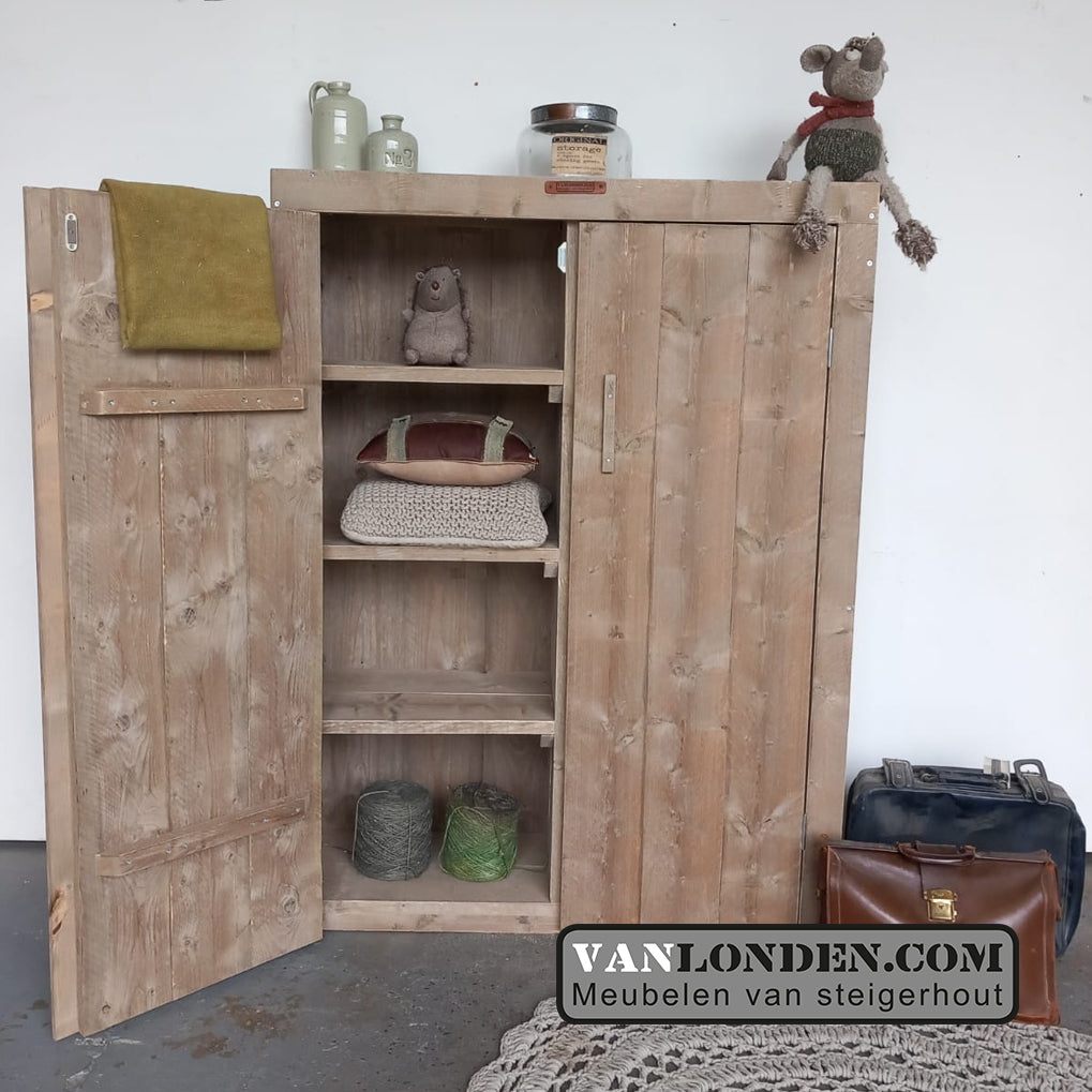 Steigerhouten opbergkast Lila