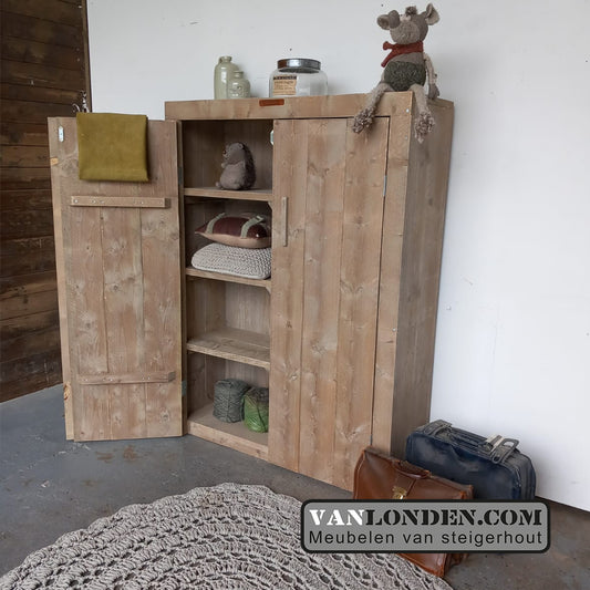 Steigerhouten opbergkast Lila