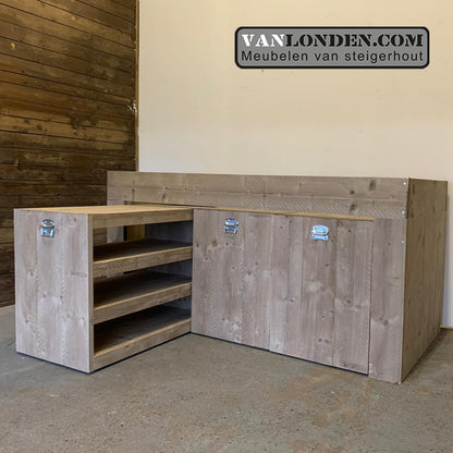 Steigerhouten halfhoogslaper dressoir Kerry