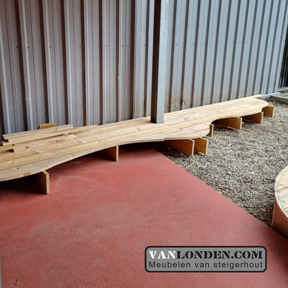 Steigerhouten terras vlonder/bank Wies