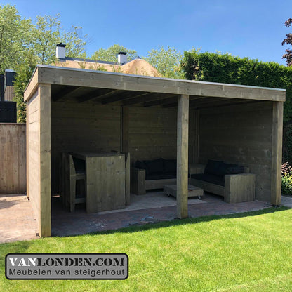 Steigerhout overkapping Sieb