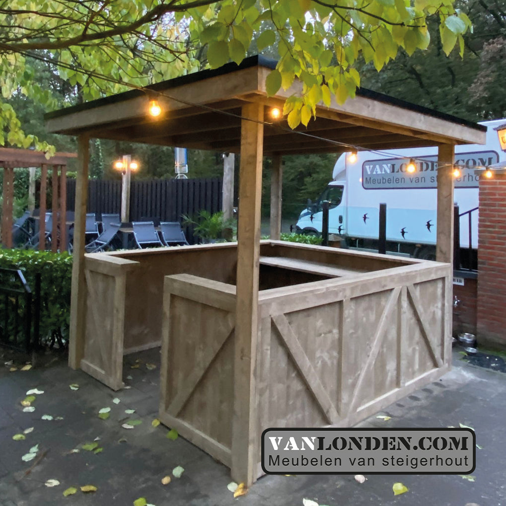Steigerhouten overkapping/ bar Mathew