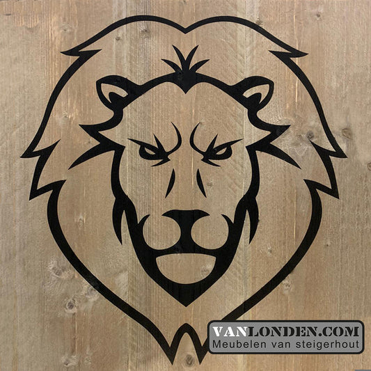 Steigerhouten paneel opdruk leeuw