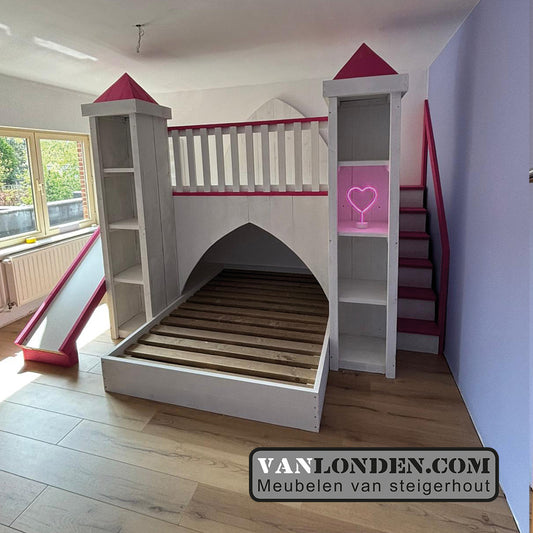 Steigerhouten prinsessen-kasteel bed Demi