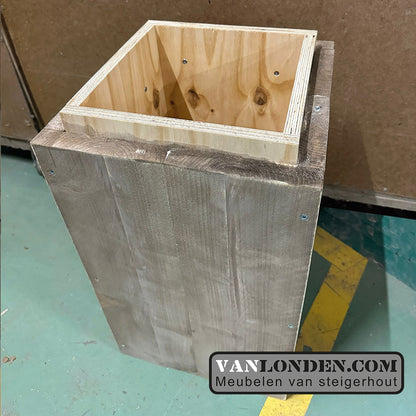 Steigerhouten prullenbak Paddy