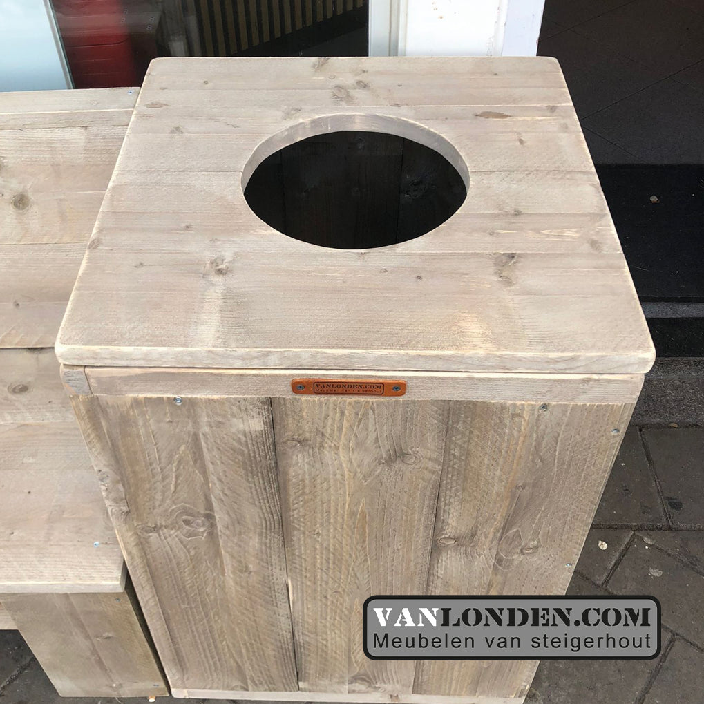 Steigerhouten prullenbakombouw Patsy