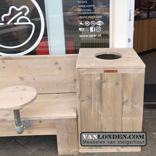 Steigerhouten prullenbakombouw Patsy