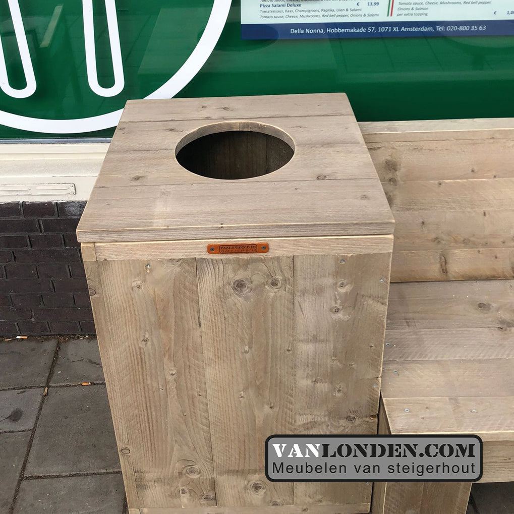 Steigerhouten prullenbakombouw Patsy