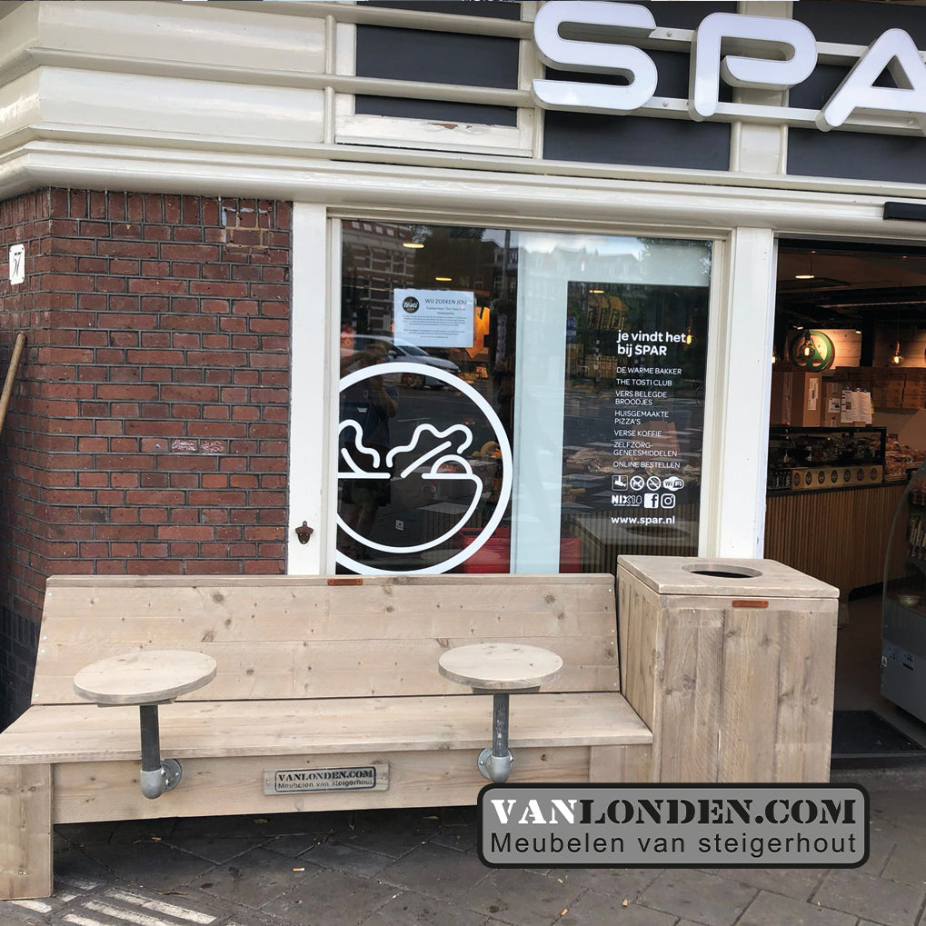 Steigerhouten prullenbakombouw Patsy