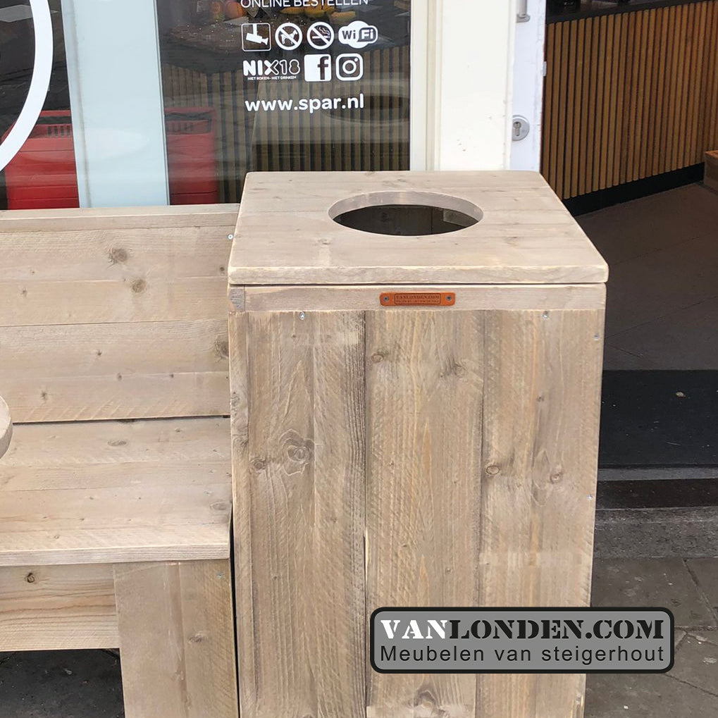 Steigerhouten prullenbakombouw Patsy