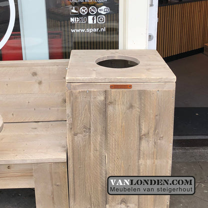 Steigerhouten prullenbakombouw Patsy