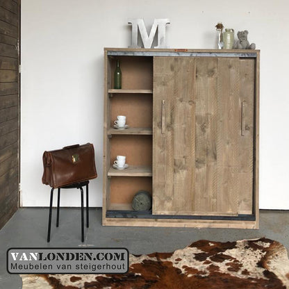Steigerhouten schuifdeurkast Daisy