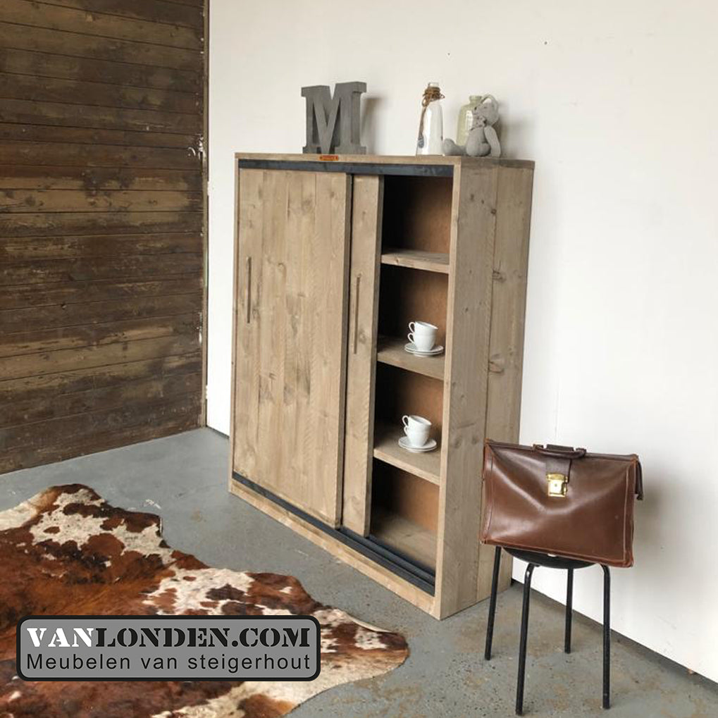 Steigerhouten schuifdeurkast Daisy