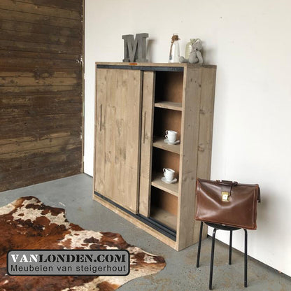 Steigerhouten schuifdeurkast Daisy