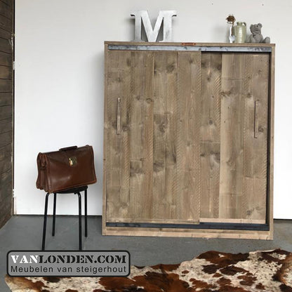 Steigerhouten schuifdeurkast Daisy