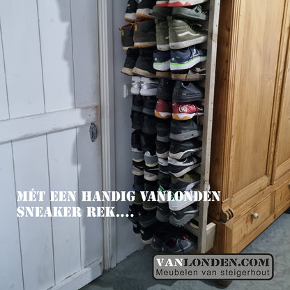 Steigerhouten sneaker rek Marten