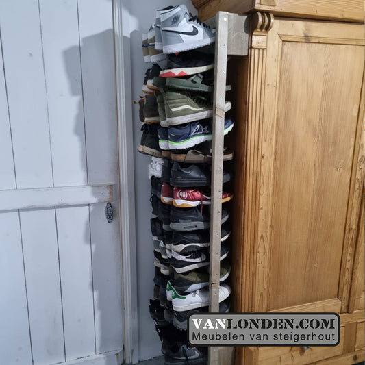 Steigerhouten sneaker rek Marten