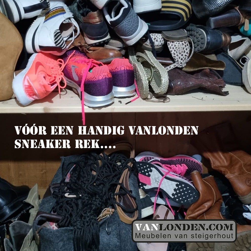 Steigerhouten sneaker rek Marten
