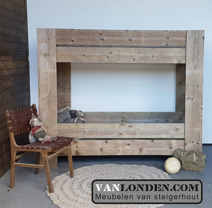 Steigerhouten stapelbed Billy