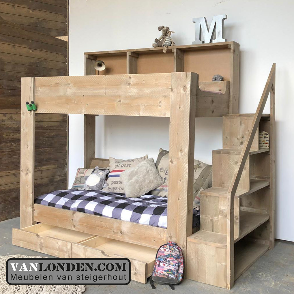 Steigerhouten stapelbed Donny