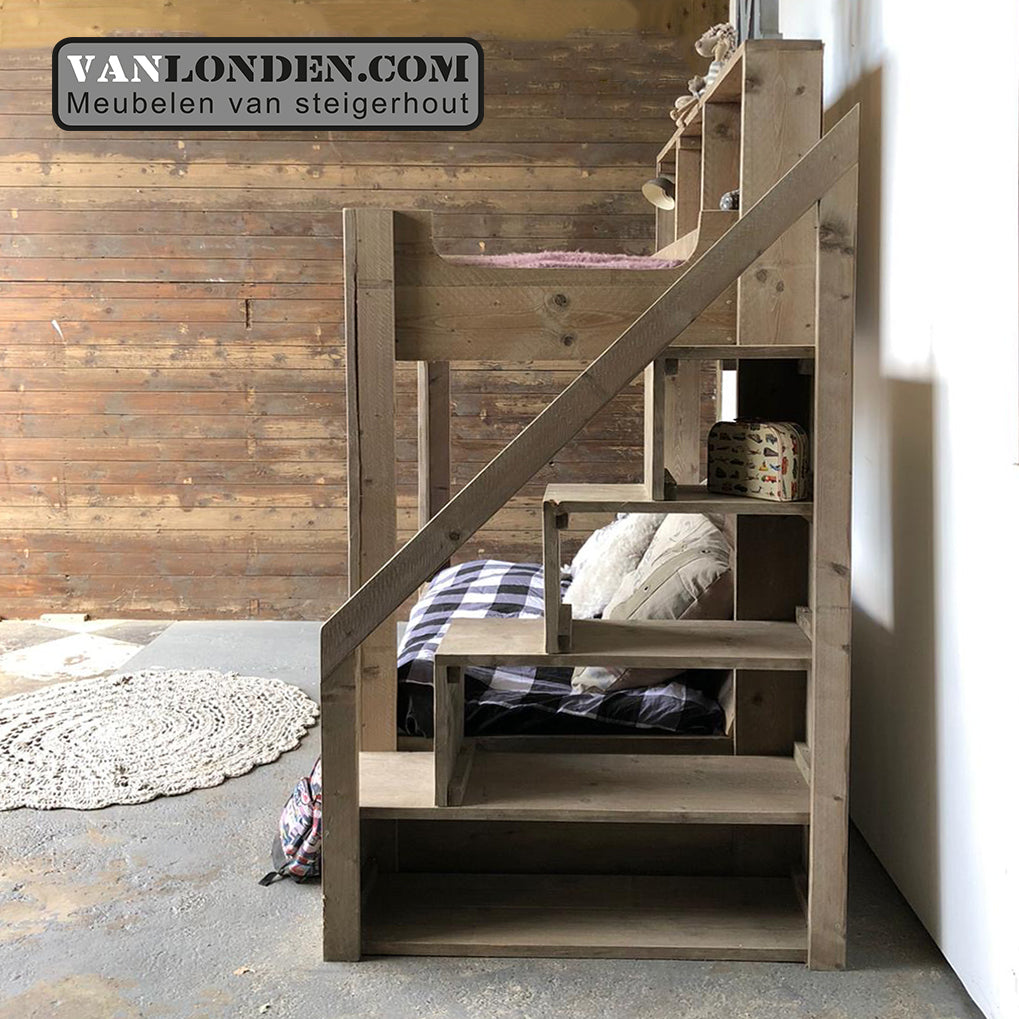 Steigerhouten stapelbed Donny