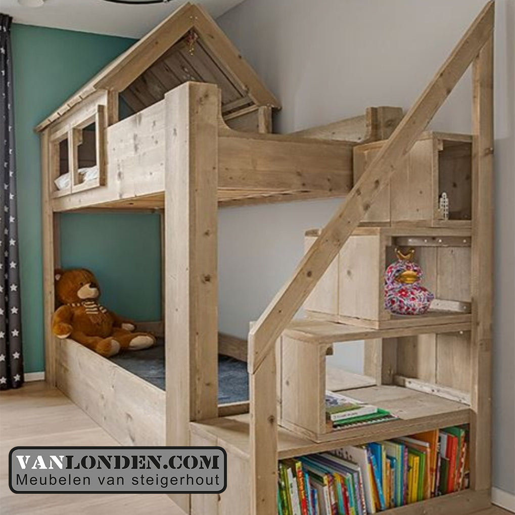 Steigerhouten stapelbed Finn