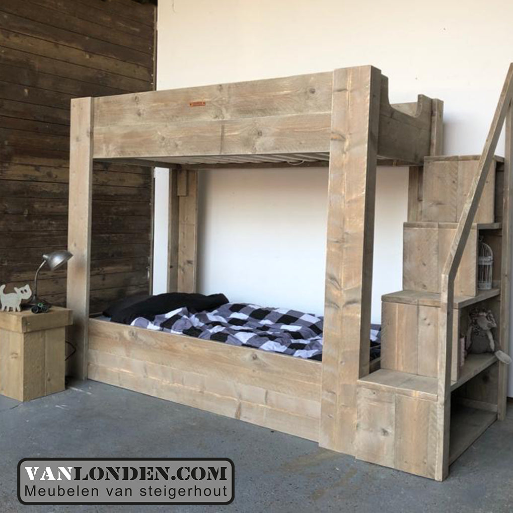 Steigerhouten stapelbed Liselore