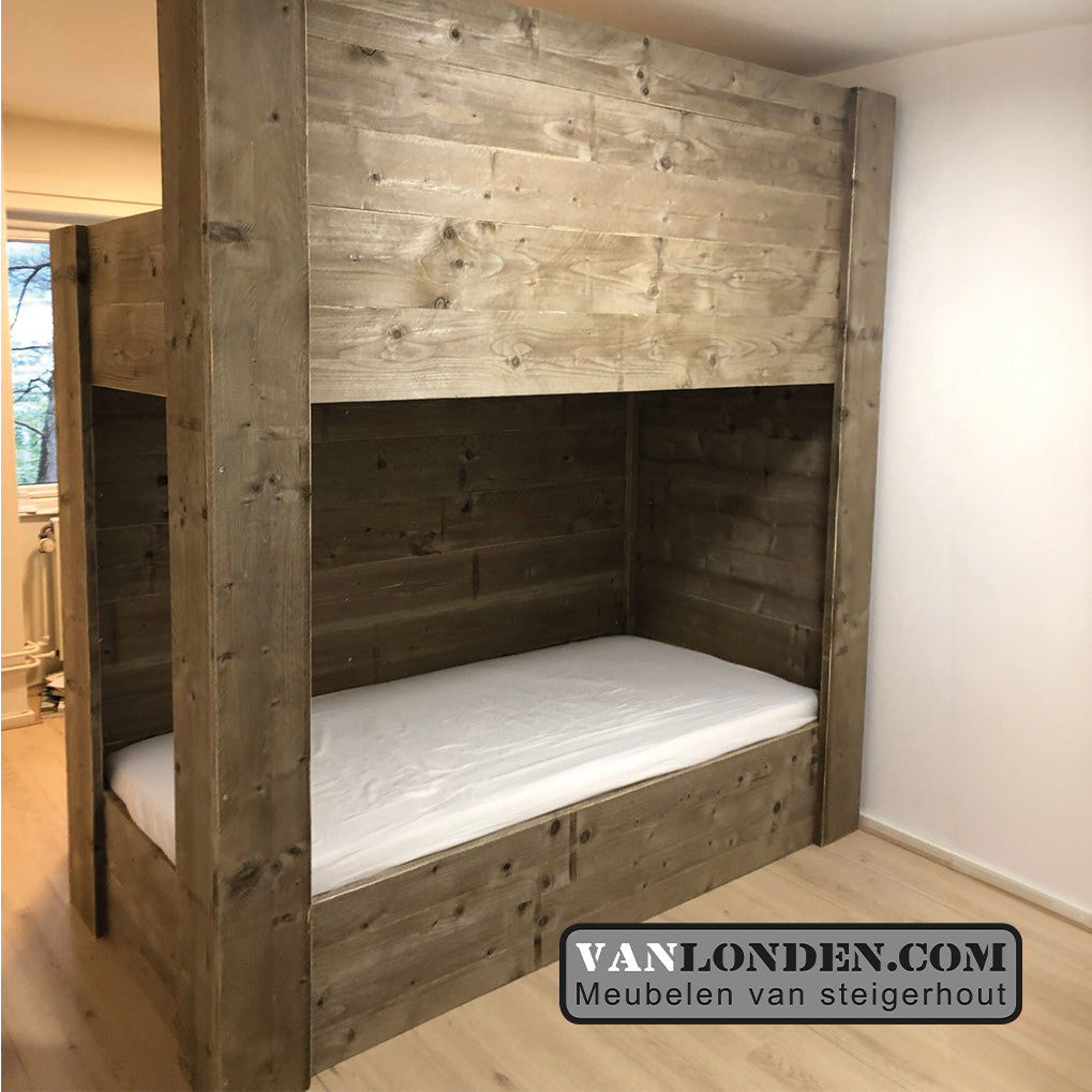 Steigerhouten stapelbed roomdivider Madelief