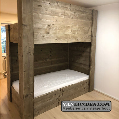 Steigerhouten stapelbed roomdivider Madelief