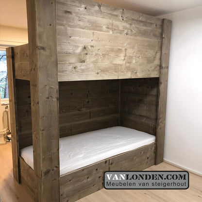 Steigerhouten stapelbed roomdivider Madelief