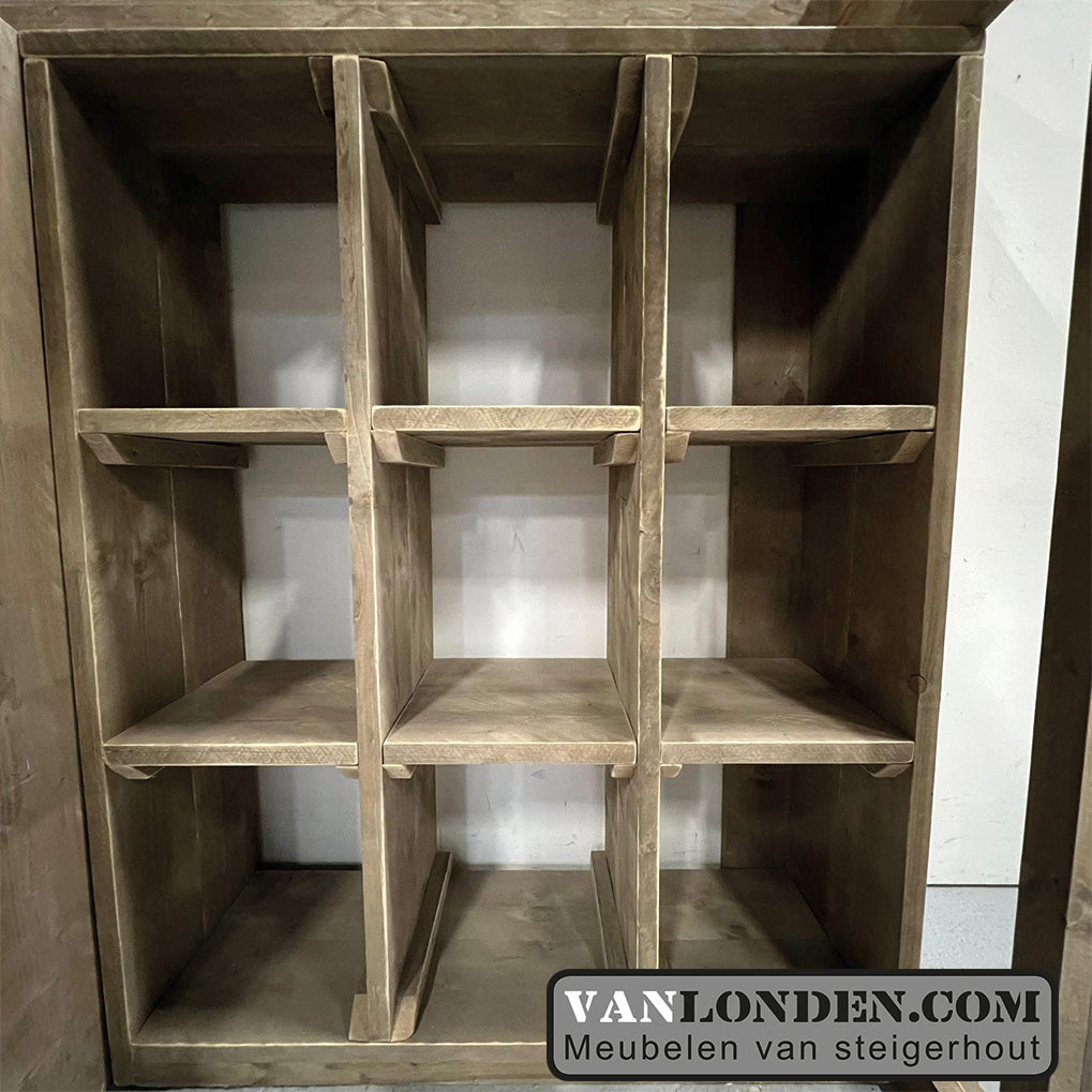 Steigerhouten hoogslaper met kasten Janneke