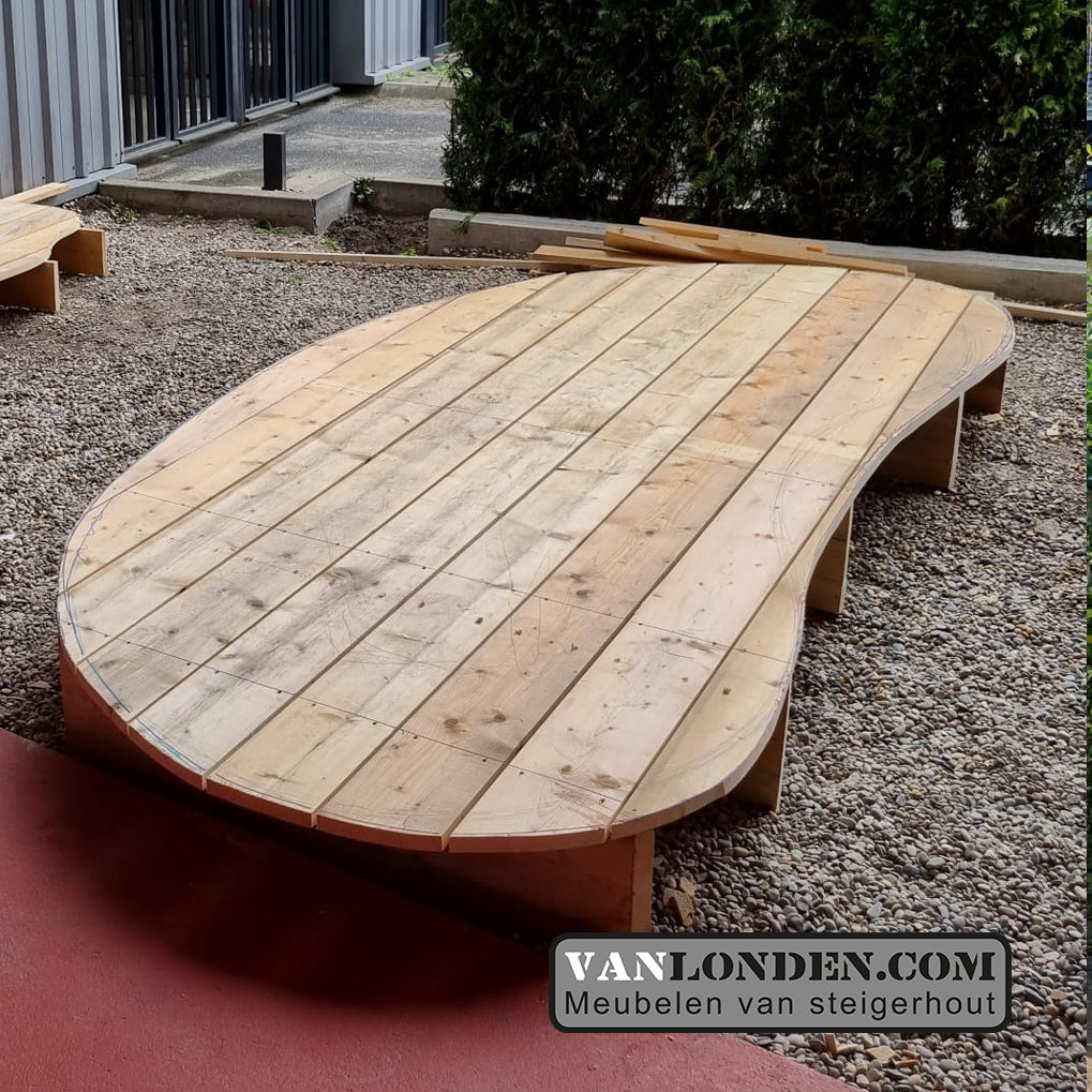 Steigerhouten terras vlonder/bank Wies