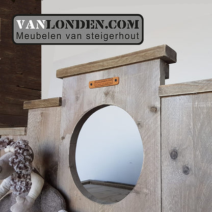 Steigerhouten trapgevel bed Pam
