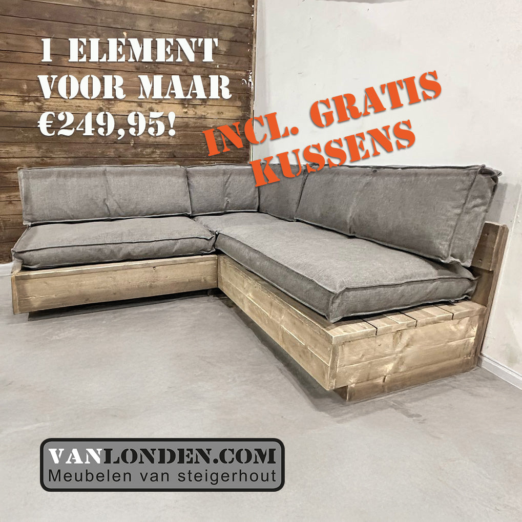 Steigerhouten hoekbank Maron