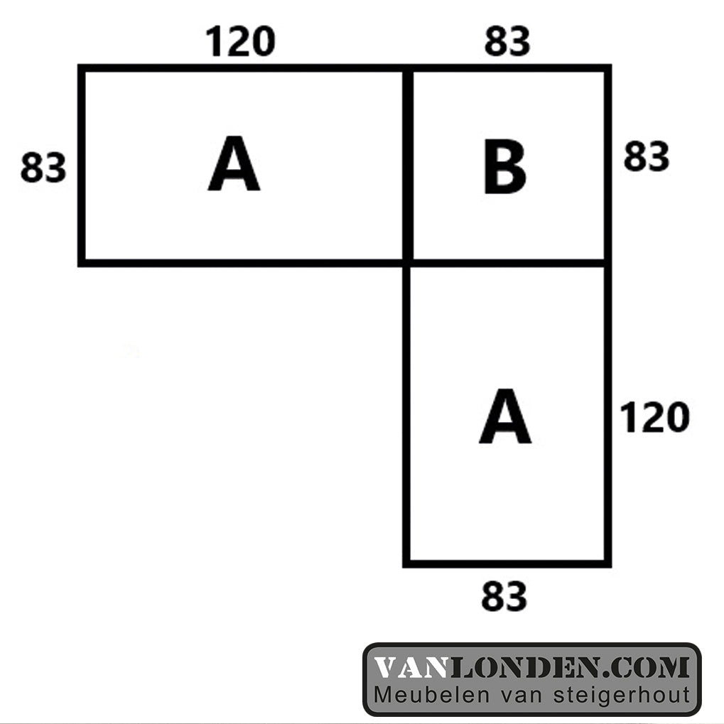 Steigerhouten hoekbank Maron