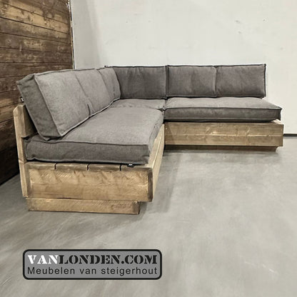 Steigerhouten hoekbank Maron