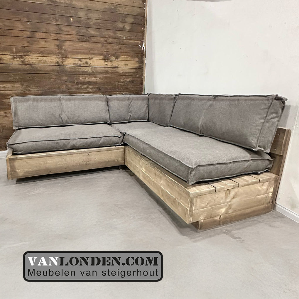 Steigerhouten hoekbank Maron