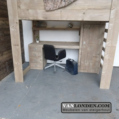 Steigerhouten tweepersoons hoogslaper Andrea