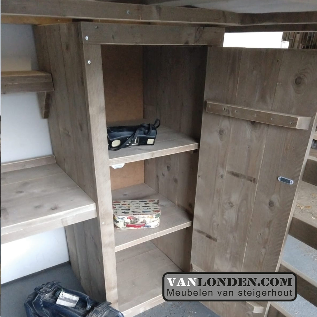 Steigerhouten tweepersoons hoogslaper Andrea