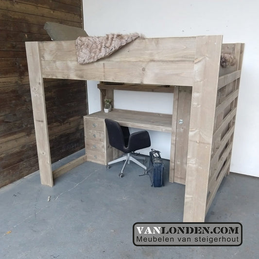 Steigerhouten tweepersoons hoogslaper Andrea