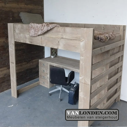 Steigerhouten tweepersoons hoogslaper Andrea