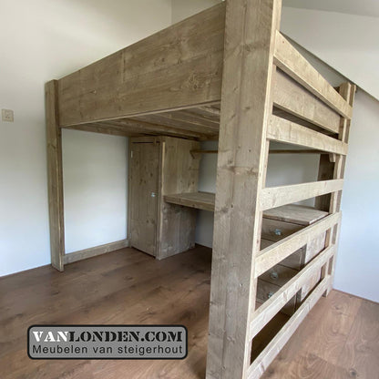 Steigerhouten tweepersoons hoogslaper Andrea