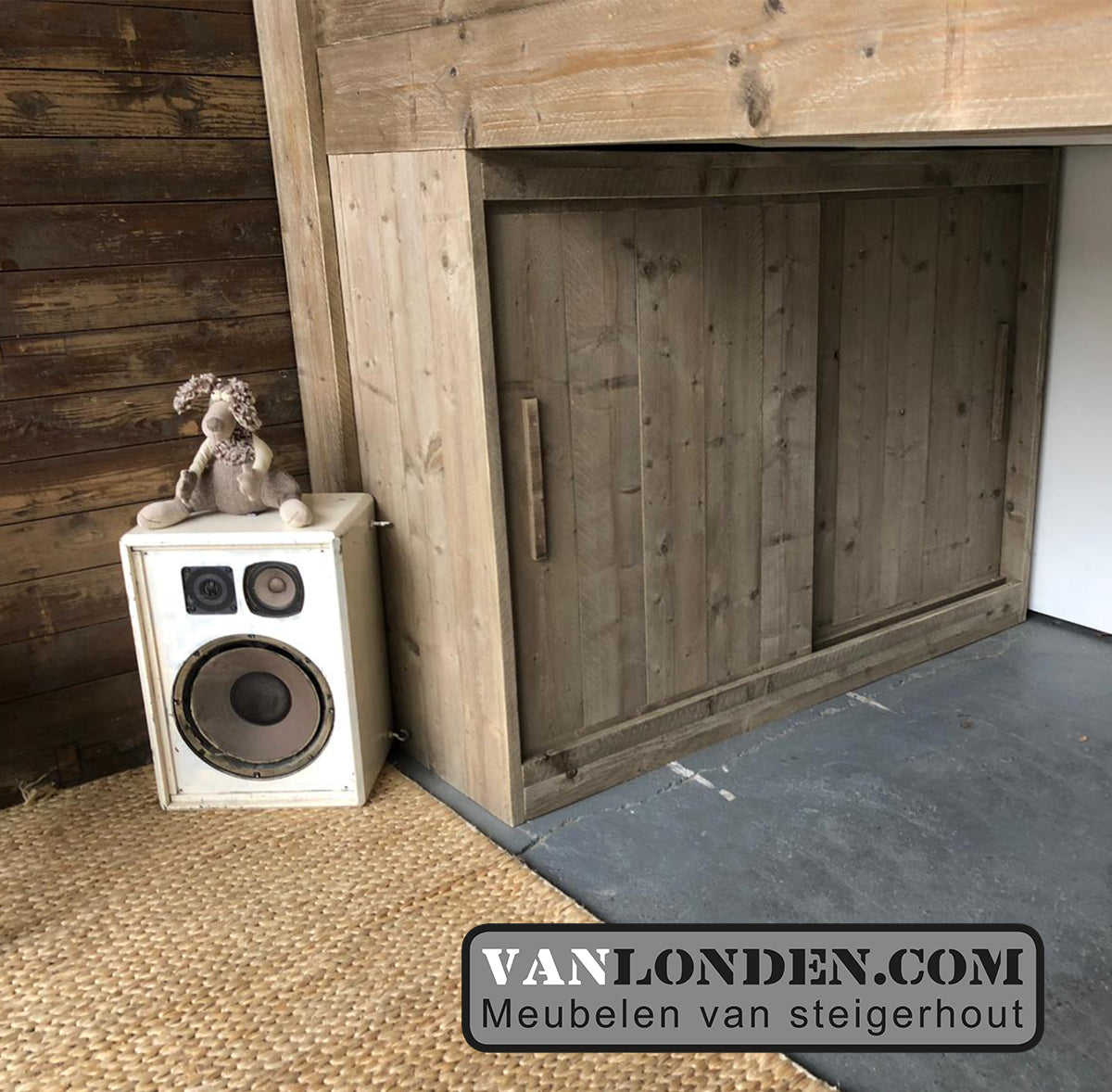 Steigerhouten tweepersoons hoogslaper Jordi