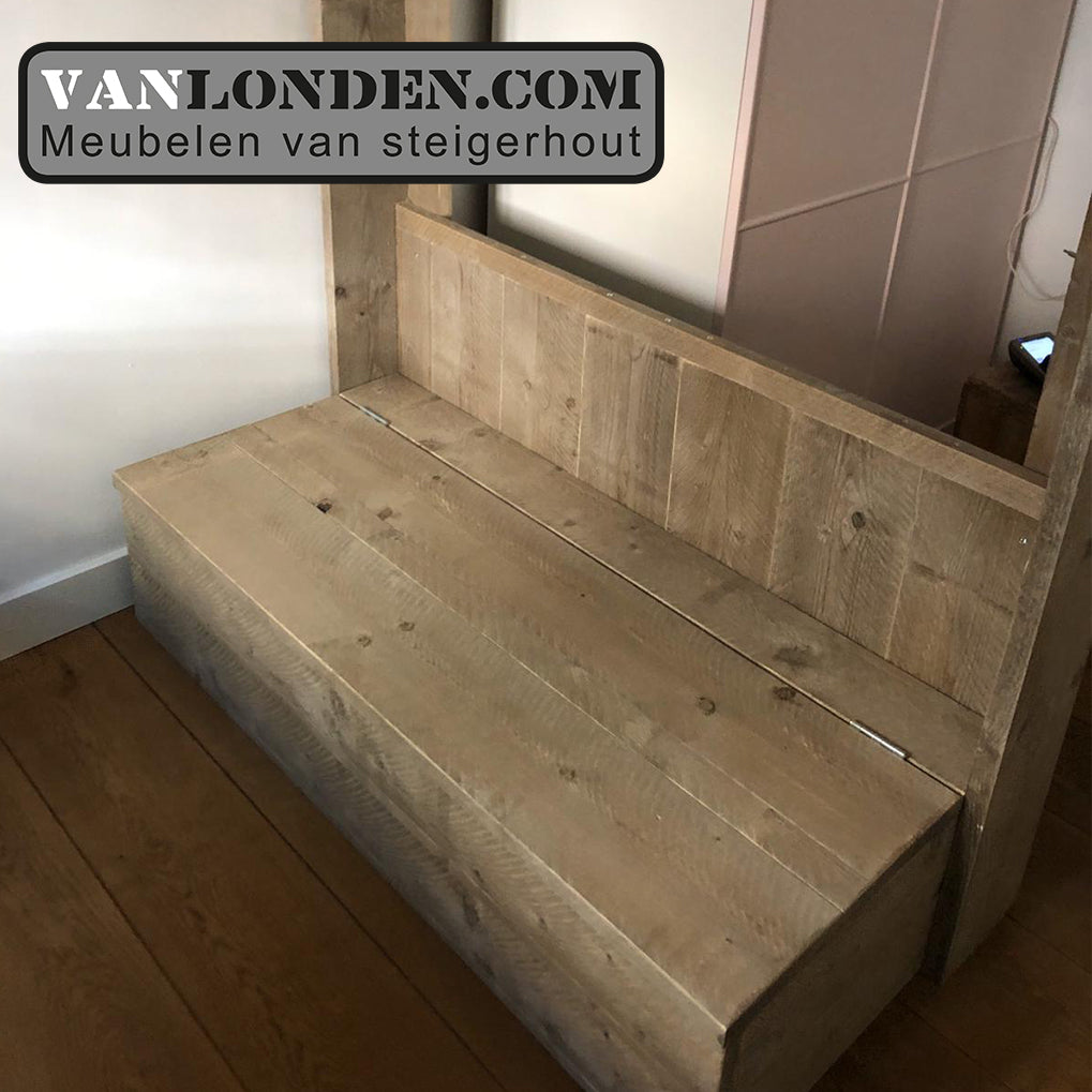 Steigerhouten tweepersoons hoogslaper Marlieke