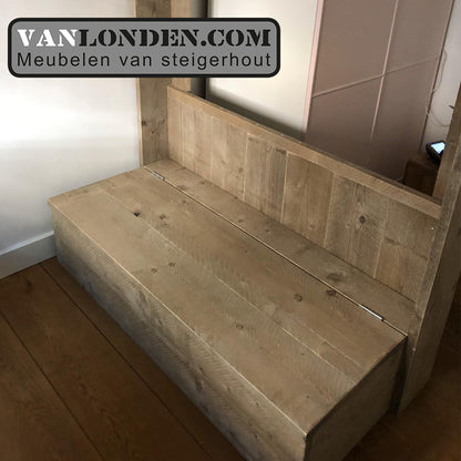 Steigerhouten tweepersoons hoogslaper Marlieke