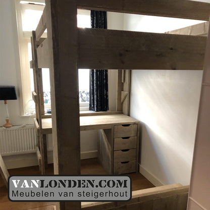 Steigerhouten tweepersoons hoogslaper Marlieke