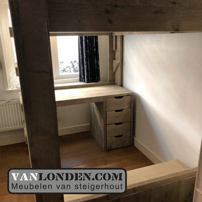 Steigerhouten tweepersoons hoogslaper Marlieke