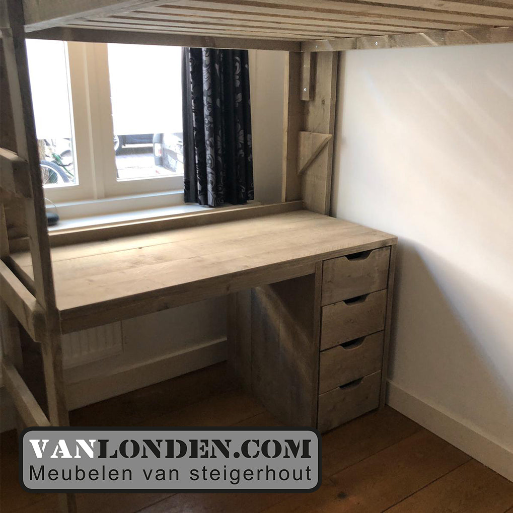 Steigerhouten tweepersoons hoogslaper Marlieke