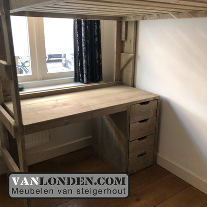 Steigerhouten tweepersoons hoogslaper Marlieke