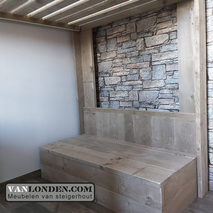 Steigerhouten tweepersoons hoogslaper Marlieke